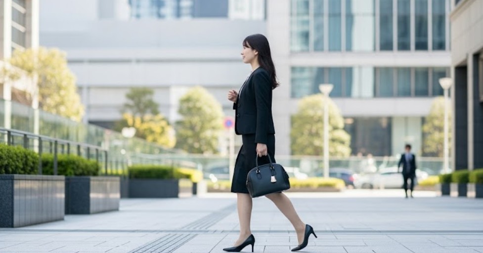 オフィス街を歩く女性